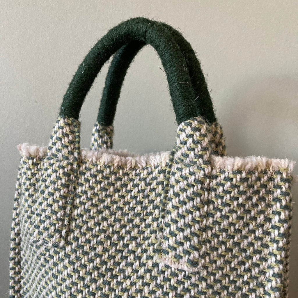 Milnsbridge Edith - Handmade Woollen Bag - Greens