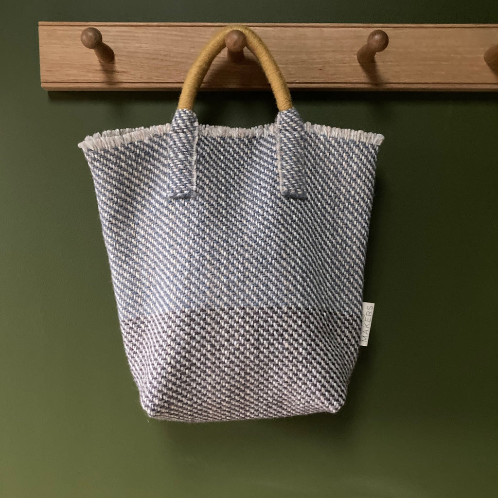 Milnsbridge Ethel - Handmade Woollen Bag - Greys & Blue