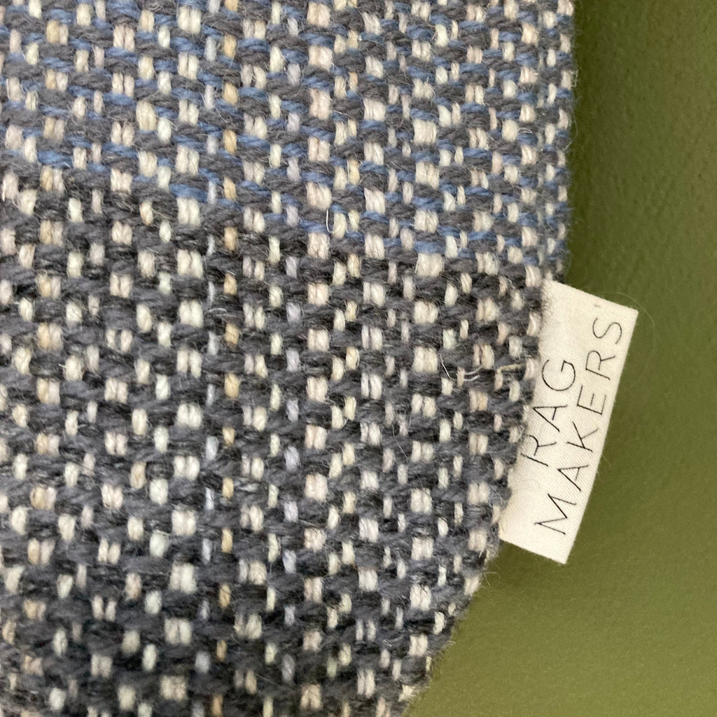 Milnsbridge Long Ethel - Handmade Woollen Bag - Greys & Blue